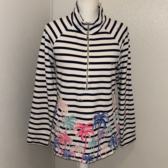 Lilly Pulitzer Skipper Popover- Desert Palm Stripe - Picture 2 of 14